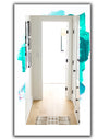 Turquoise Paint Strokes On White - Traditional Mirror - Frameless Wall Mirror