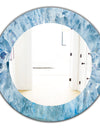 Silver Orchid Alba 'Geode Interior with Light Blue Crystals - Mid-century Mirror