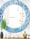 Silver Orchid Alba 'Geode Interior with Light Blue Crystals - Mid-century Mirror