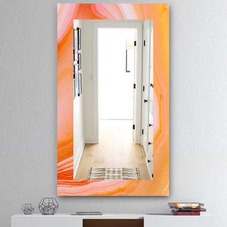 Marbled Geode 10 - Mid-Century Modern Mirror - Frameless Bathroom Mirror