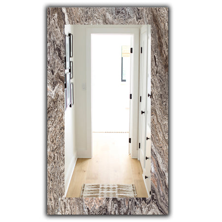 Onyx Travertine Tile - Mid-Century Mirror - Vanity Mirror