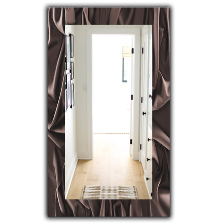 Folded Dark Silk Waves - Modern Mirror - Wall Mirror