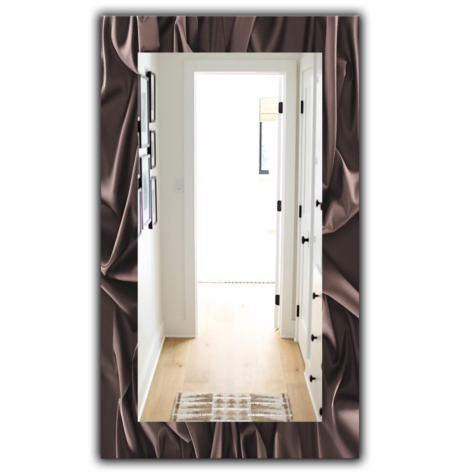 Folded Dark Silk Waves - Modern Mirror - Wall Mirror