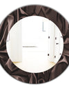 Folded Dark Silk Waves - Modern Mirror - Frameless Oval or Round Wall Mirror