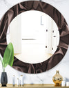 Folded Dark Silk Waves - Modern Mirror - Frameless Oval or Round Wall Mirror