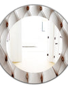 Diamond Shaped Leather Couch - Modern Mirror - Frameless Oval or Round Wall Mirror