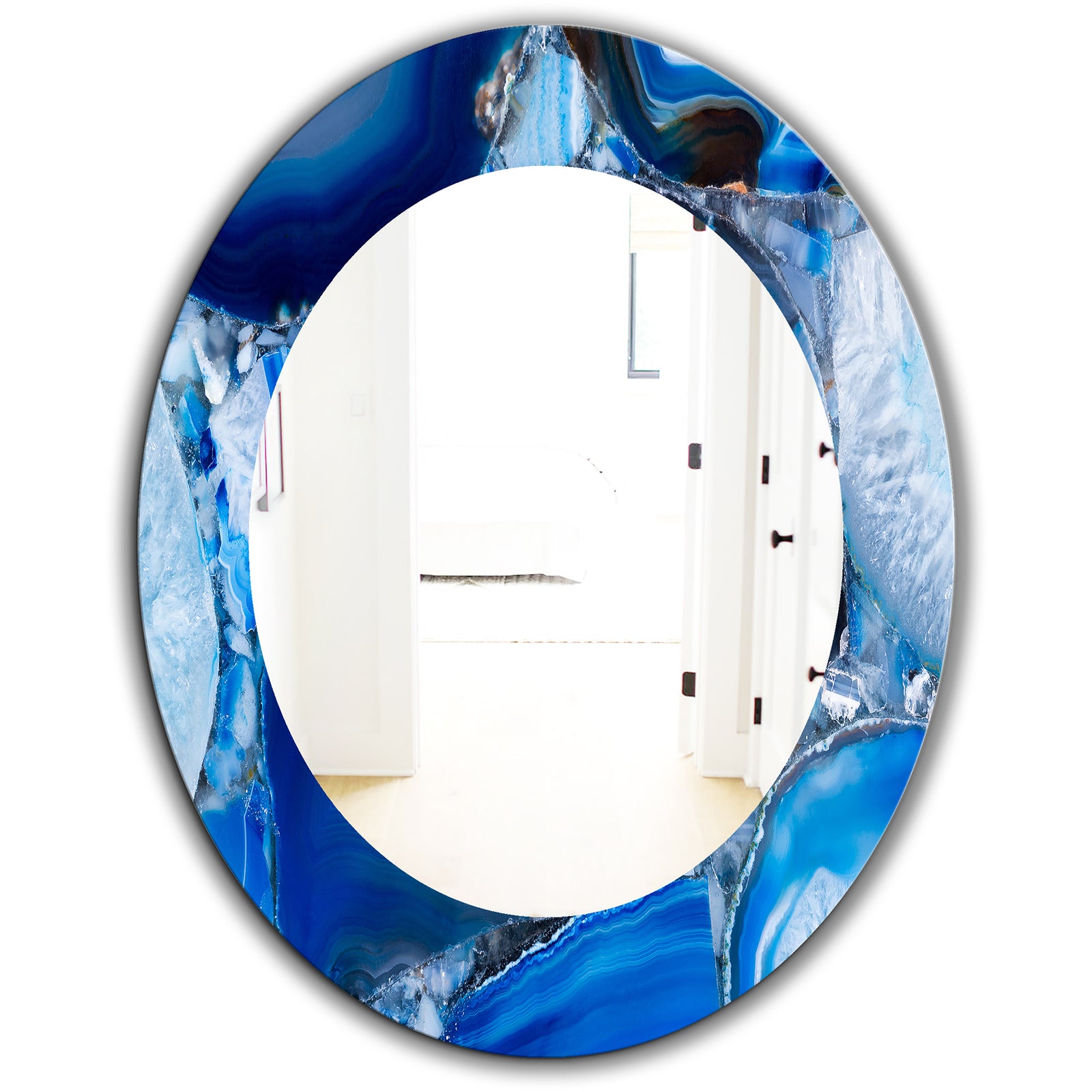 Marbled Geode 11 - Mid-Century Mirror - Oval or Round Wall Mirror