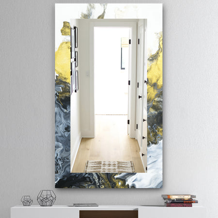 Marbled Yellow 7 - Mid-Century Mirror - Wall Mirror