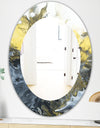 Marbled Yellow 7 - Mid-Century Mirror - Oval or Round Wall Mirror