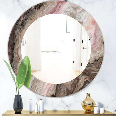 Marbled Geode 17 - Mid-Century Mirror - Oval or Round Wall Mirror