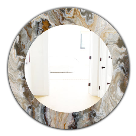 Onyx Detail Composition - Mid-Century Mirror - Oval or Round Wall Mirror