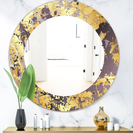 Marbled Marvelous 1 - Modern Vanity Mirror - Frameless Contemporary Oval or Round Wall Mirror