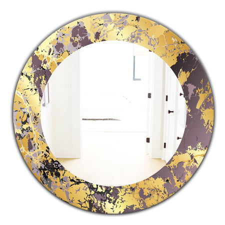 Marbled Marvelous 1 - Modern Vanity Mirror - Frameless Contemporary Oval or Round Wall Mirror