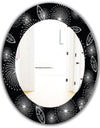 Retro Of Stylized Flowers - Traditional Mirror - Frameless Oval or Round Wall Mirror