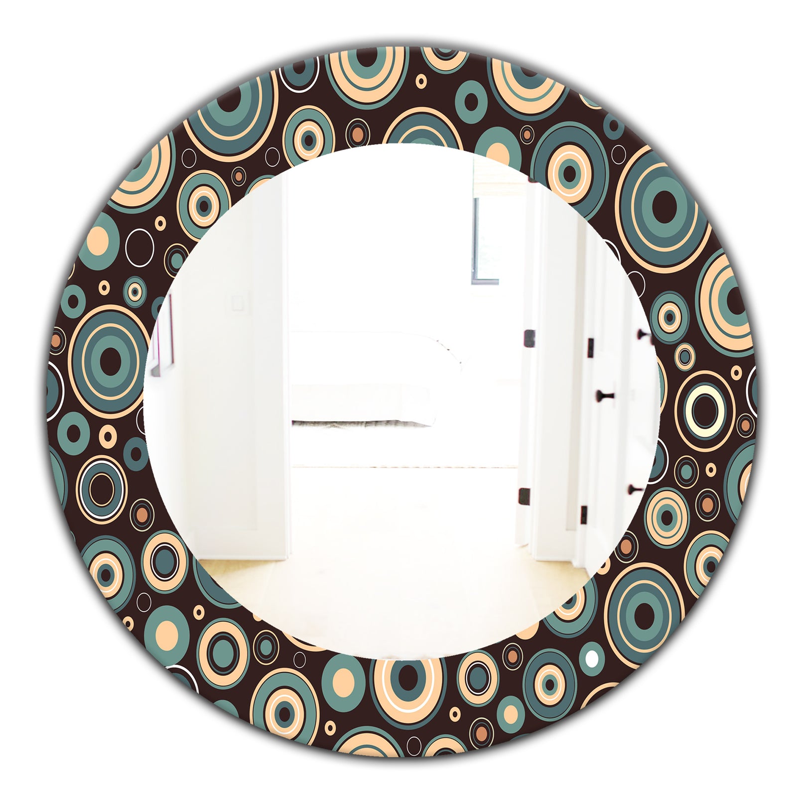 Circular Dance 9 - Bohemian and Eclectic Mirror - Oval or Round Wall Mirror