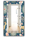 Deer With Flowers and Hearts Antlers - Traditional Mirror - Frameless Vanity Mirror