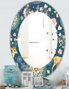 Deer With Flowers and Hearts Antlers - Traditional Mirror - Oval or Round Wall Mirror