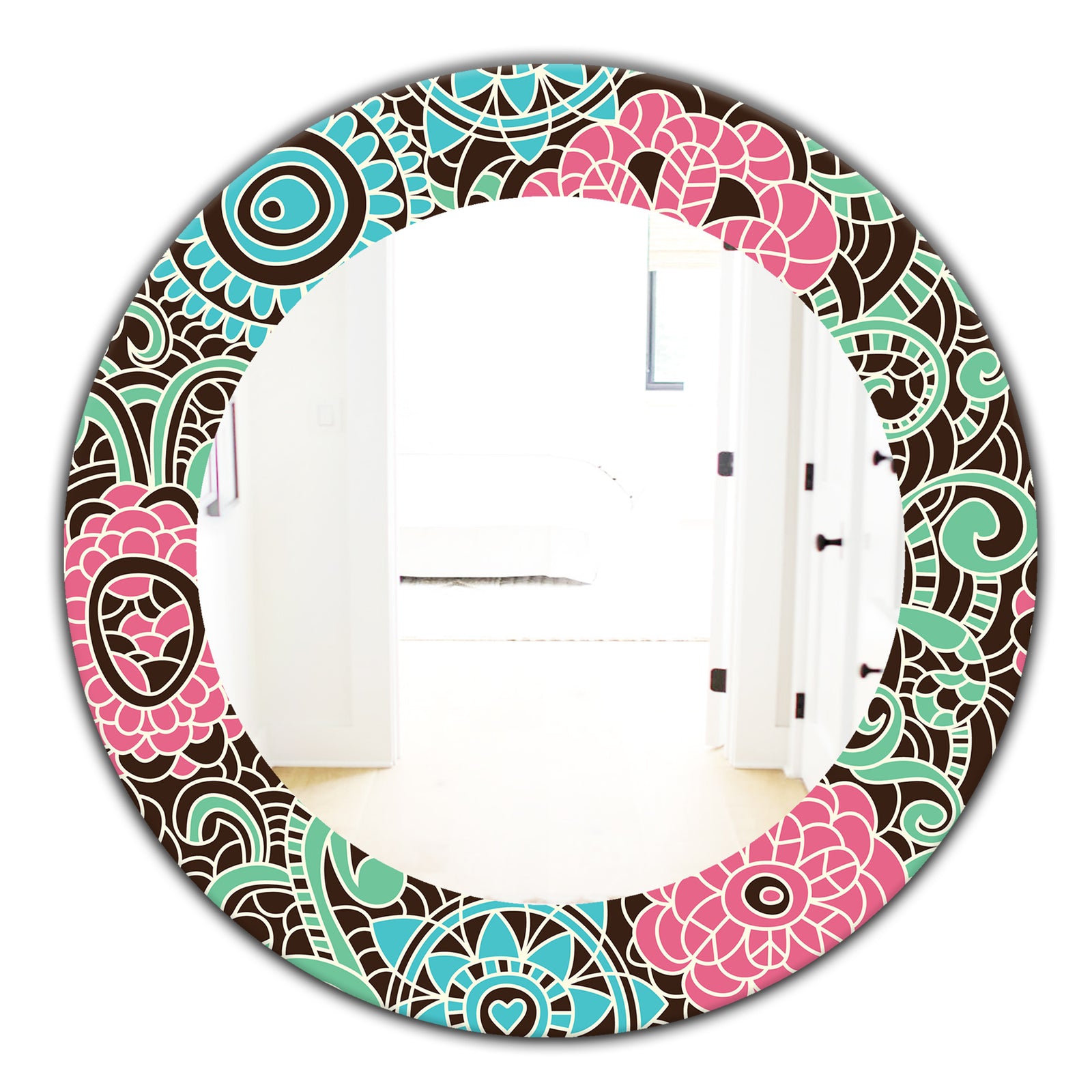 Pink Blossom 26 - Traditional Mirror - Oval or Round Wall Mirror