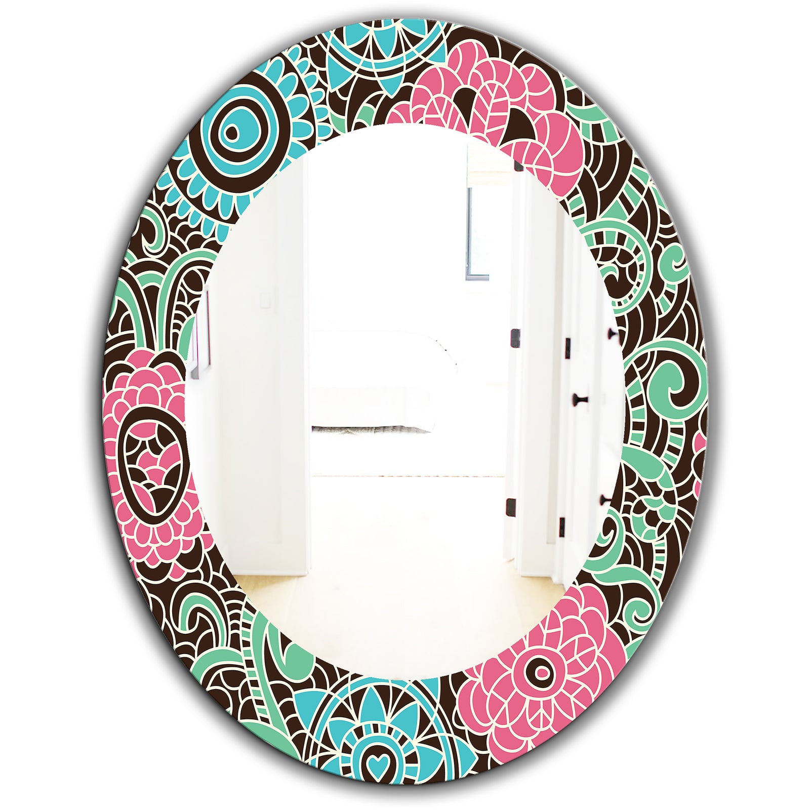 Pink Blossom 26 - Traditional Mirror - Oval or Round Wall Mirror