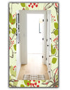 Small Bird and Lilies and Little Hearts - Traditional Mirror - Frameless Vanity Mirror