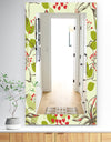 Small Bird and Lilies and Little Hearts - Traditional Mirror - Frameless Vanity Mirror