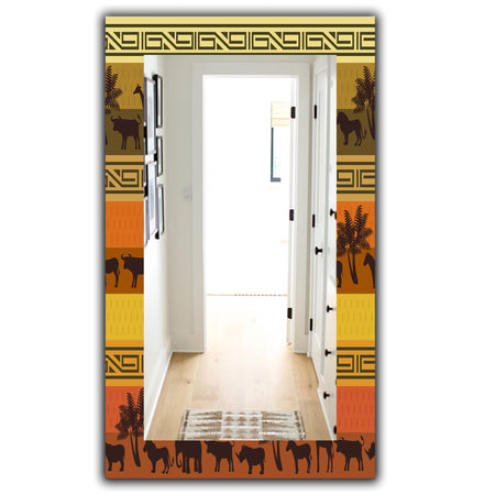 African Wildlife - Bohemian and Eclectic Mirror - Frameless Wall Mirror