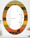 African Wildlife - Bohemian and Eclectic Mirror - Frameless Oval or Round Wall Mirror