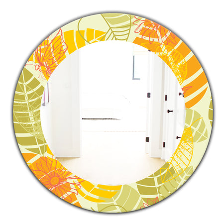 Yellow Moods 24 - Traditional Mirror - Oval or Round Wall Mirror