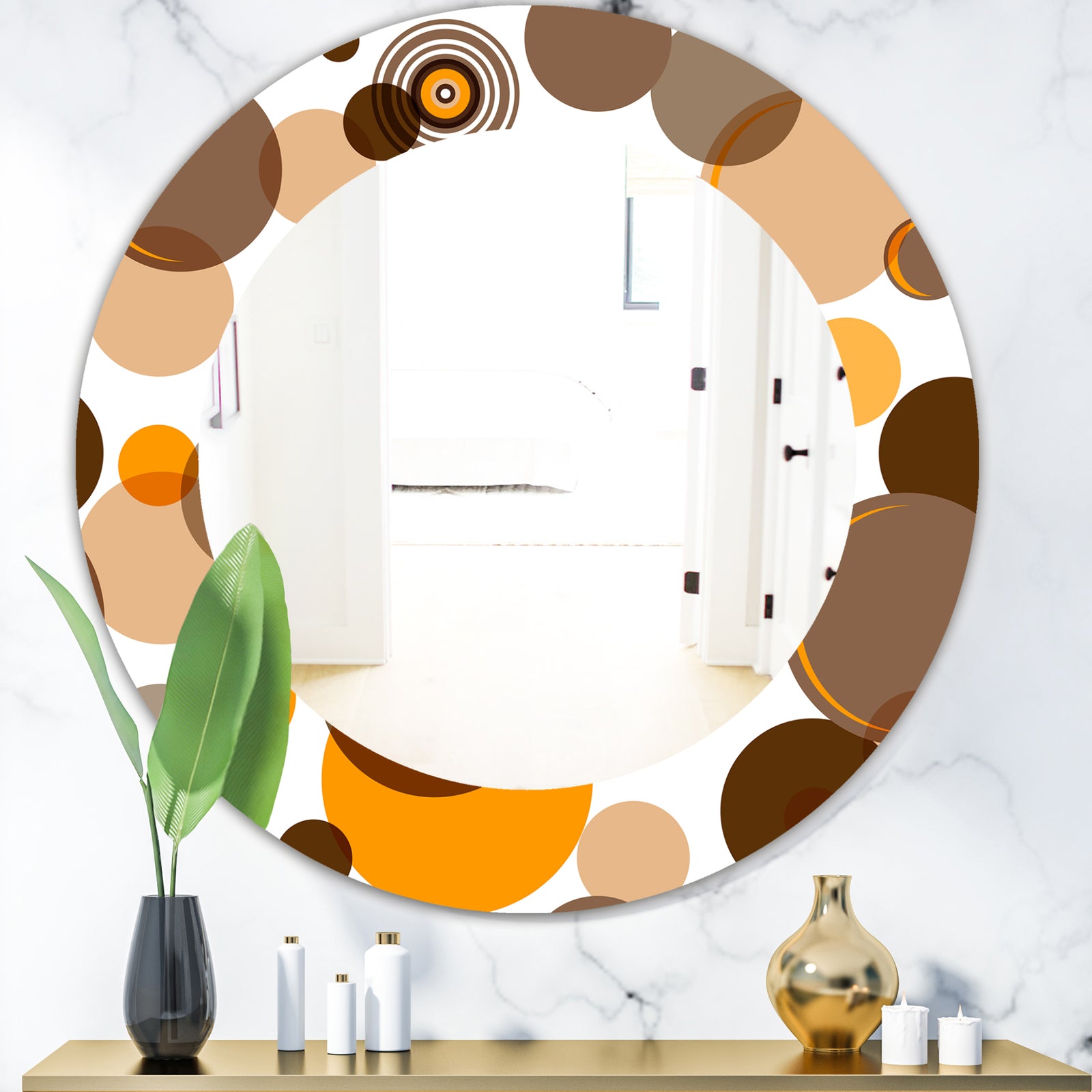 Circular Dance 10 - Bohemian & Eclectic Mirror - Oval or Round Wall Mirror