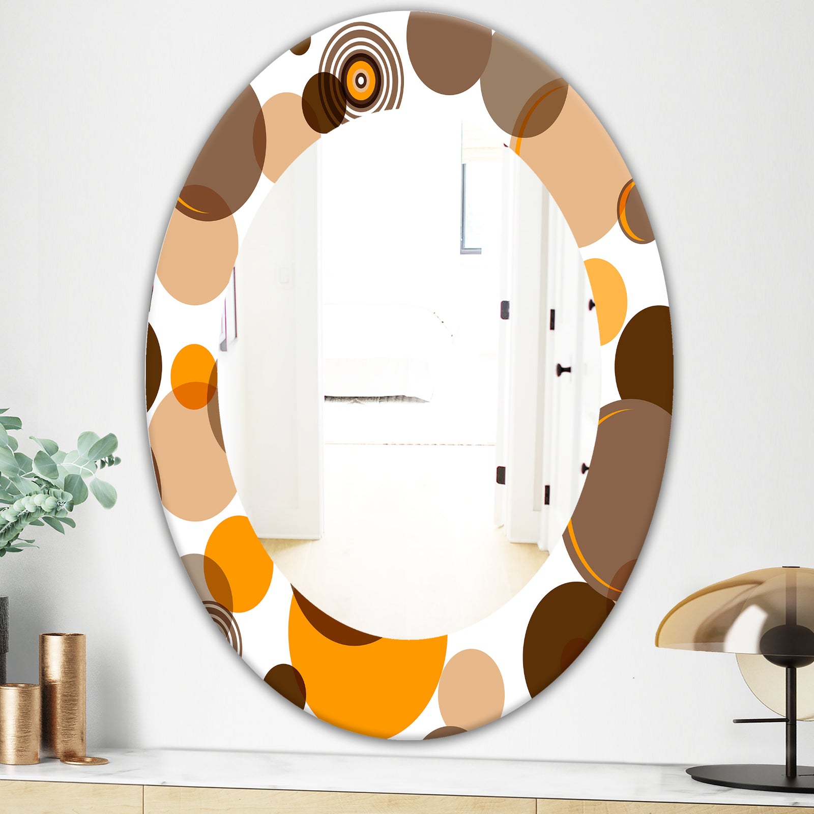 Circular Dance 10 - Bohemian & Eclectic Mirror - Oval or Round Wall Mirror