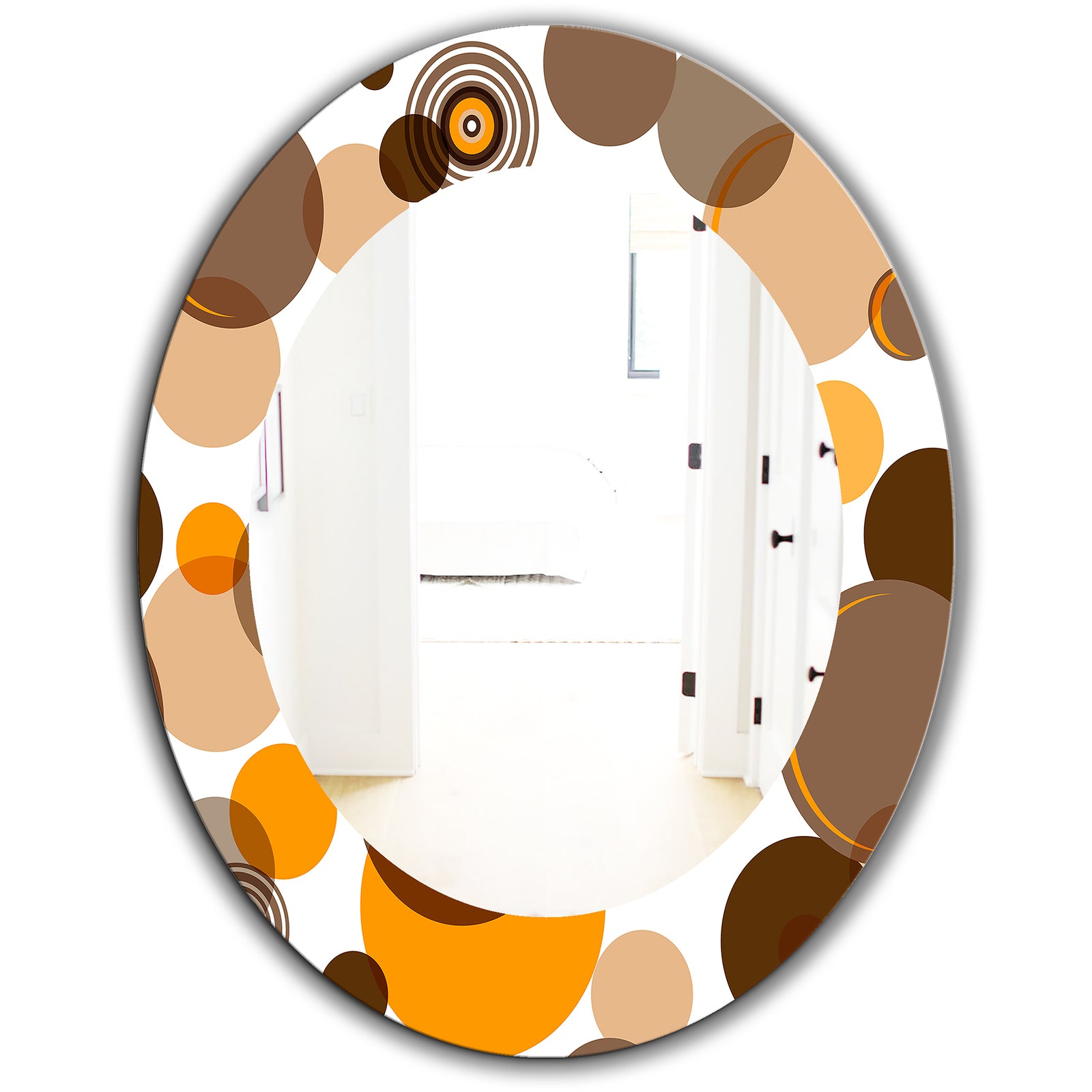 Circular Dance 10 - Bohemian & Eclectic Mirror - Oval or Round Wall Mirror