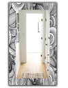 Geometric Leaves In Black and White - Traditional Mirror - Vanity Mirror