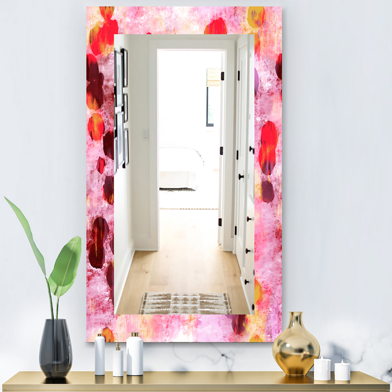 Pink Spheres 8 - Modern Mirror - Vanity Mirror