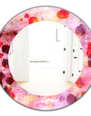 Pink Spheres 8 - Modern Mirror - Frameless Oval or Round Wall Mirror