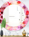Pink Spheres 8 - Modern Mirror - Frameless Oval or Round Wall Mirror