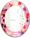 Pink Spheres 8 - Modern Mirror - Frameless Oval or Round Wall Mirror