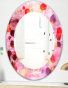 Pink Spheres 8 - Modern Mirror - Frameless Oval or Round Wall Mirror