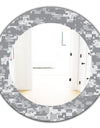 Grey Pixelation - Mid-Century Mirror - Oval or Round Wall Mirror