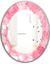 Pink Spheres 9 - Traditional Mirror - Frameless Oval or Round Wall Mirror