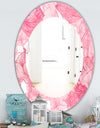 Pink Spheres 9 - Traditional Mirror - Frameless Oval or Round Wall Mirror