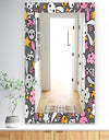 Little Rabbit KawaII With Pink Flowers - Traditional Mirror - Wall Mirror