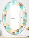 Triangular Colourfields 26 - Mid-Century Mirror - Oval or Round Wall Mirror