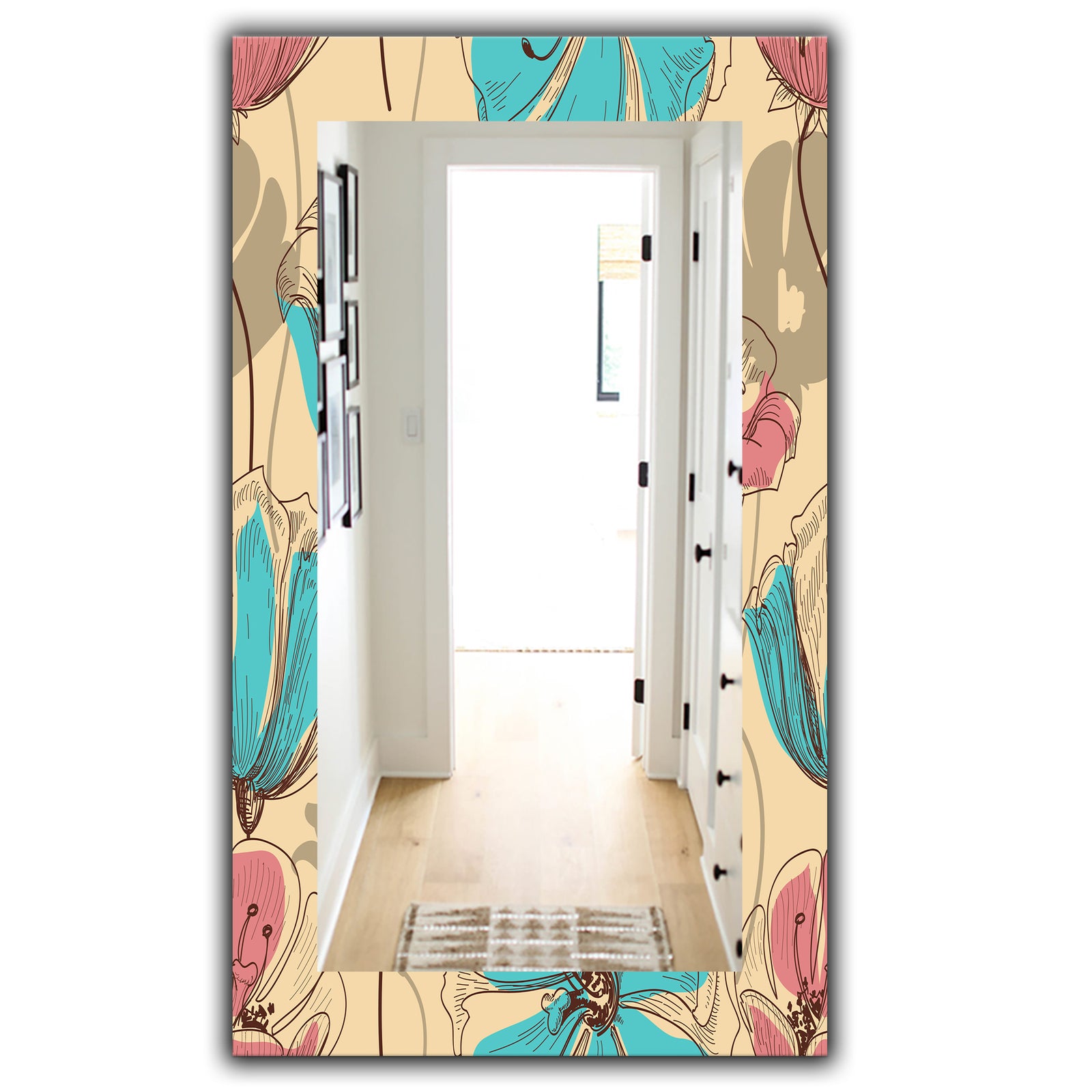 Pink Blossom 27 - Bohemian and Eclectic Mirror - Vanity Mirror