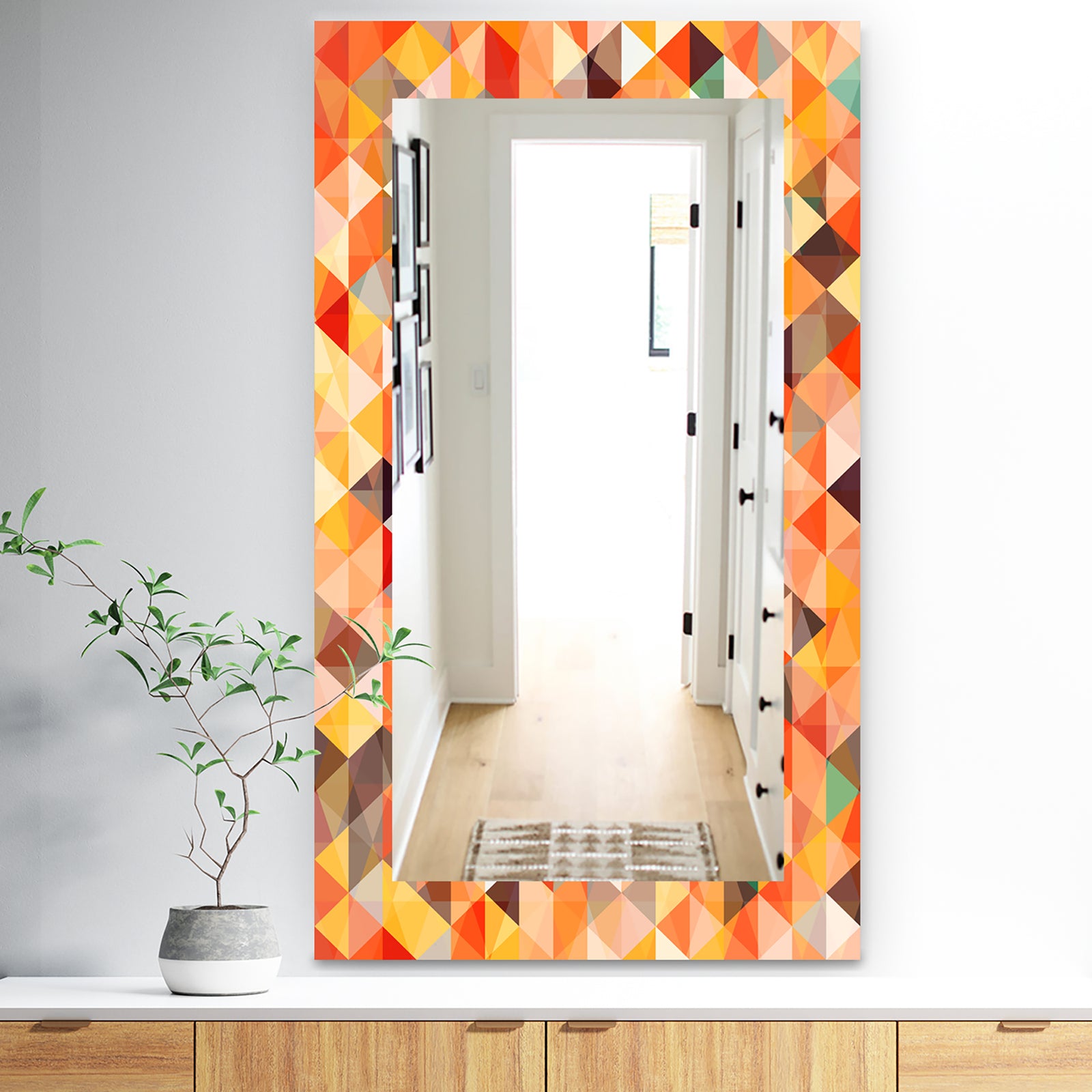 Triangular Colourfields 27 - Traditional Mirror - Wall Mirror