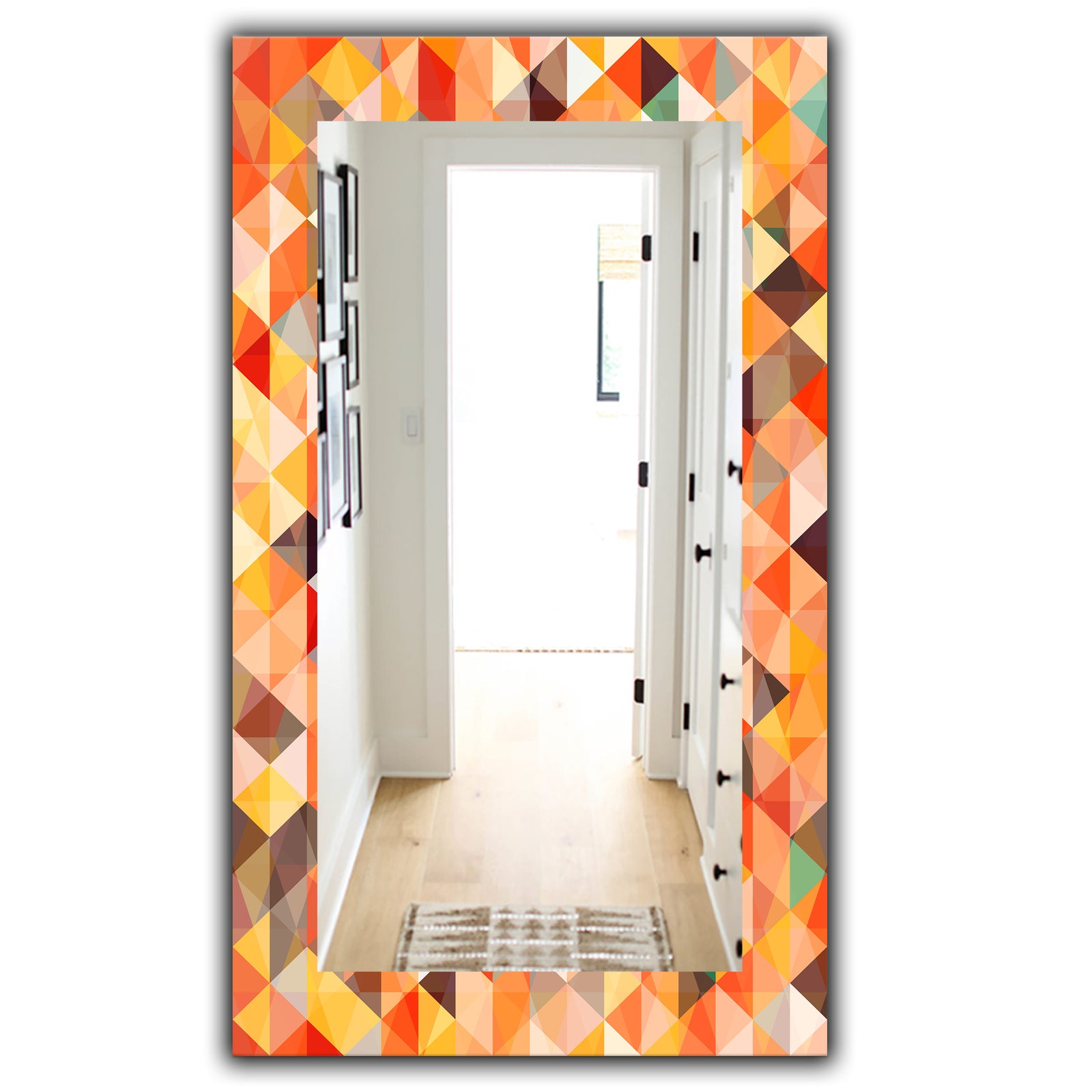 Triangular Colourfields 27 - Traditional Mirror - Wall Mirror