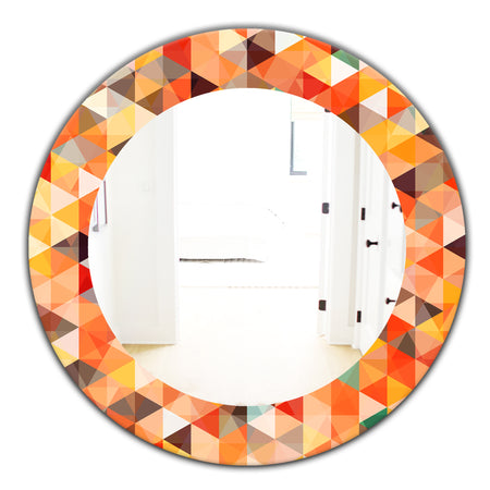 Triangular Colourfields 27 - Traditional Mirror - Oval or Round Wall Mirror