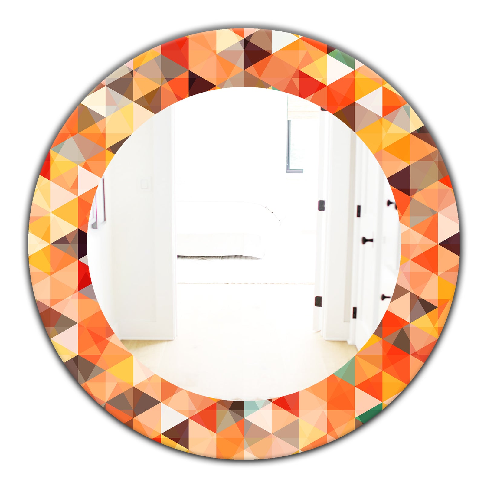 Triangular Colourfields 27 - Traditional Mirror - Oval or Round Wall Mirror