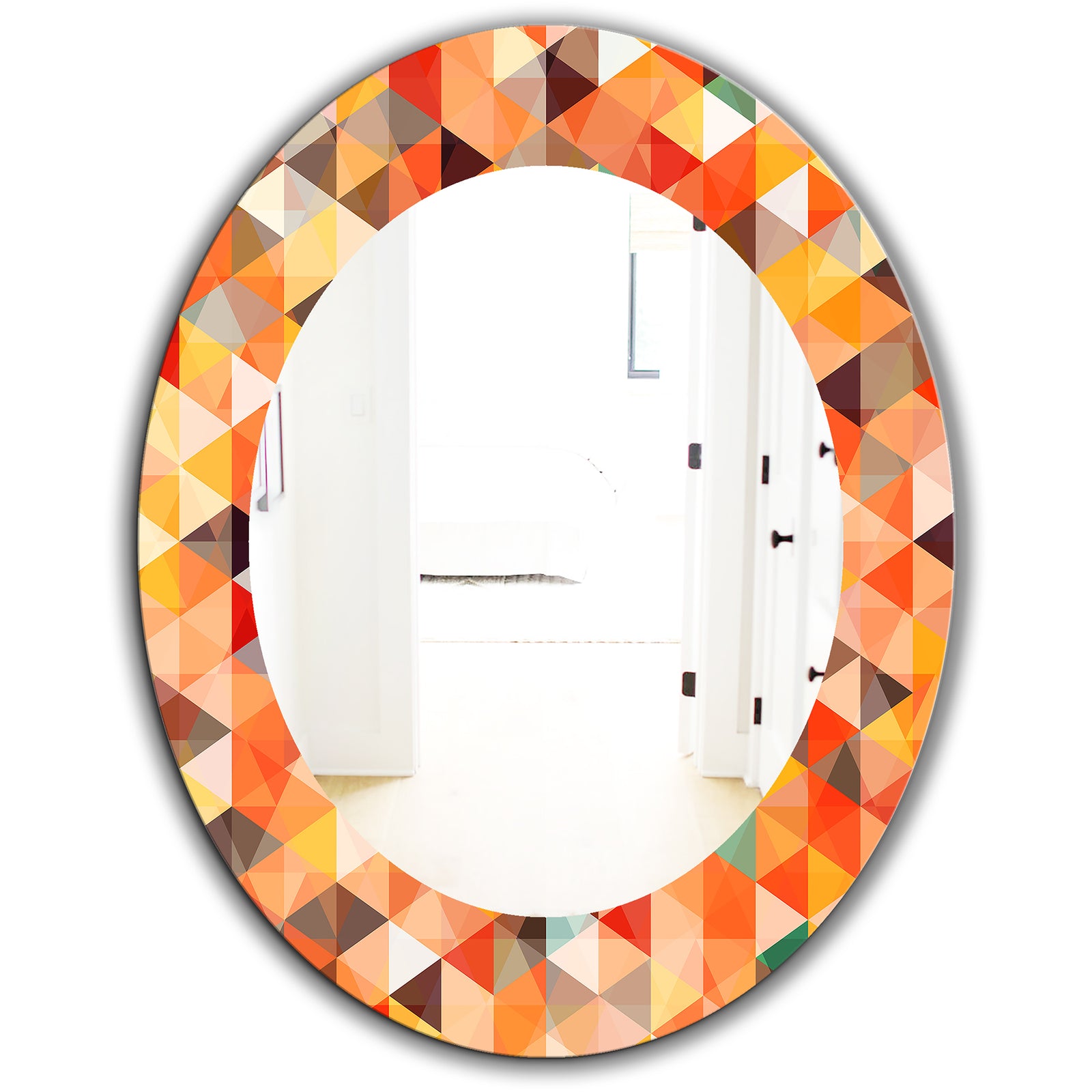 Triangular Colourfields 27 - Traditional Mirror - Oval or Round Wall Mirror