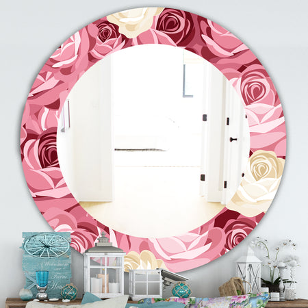 Pink Blossom 29 - Traditional Mirror - Oval or Round Wall Mirror