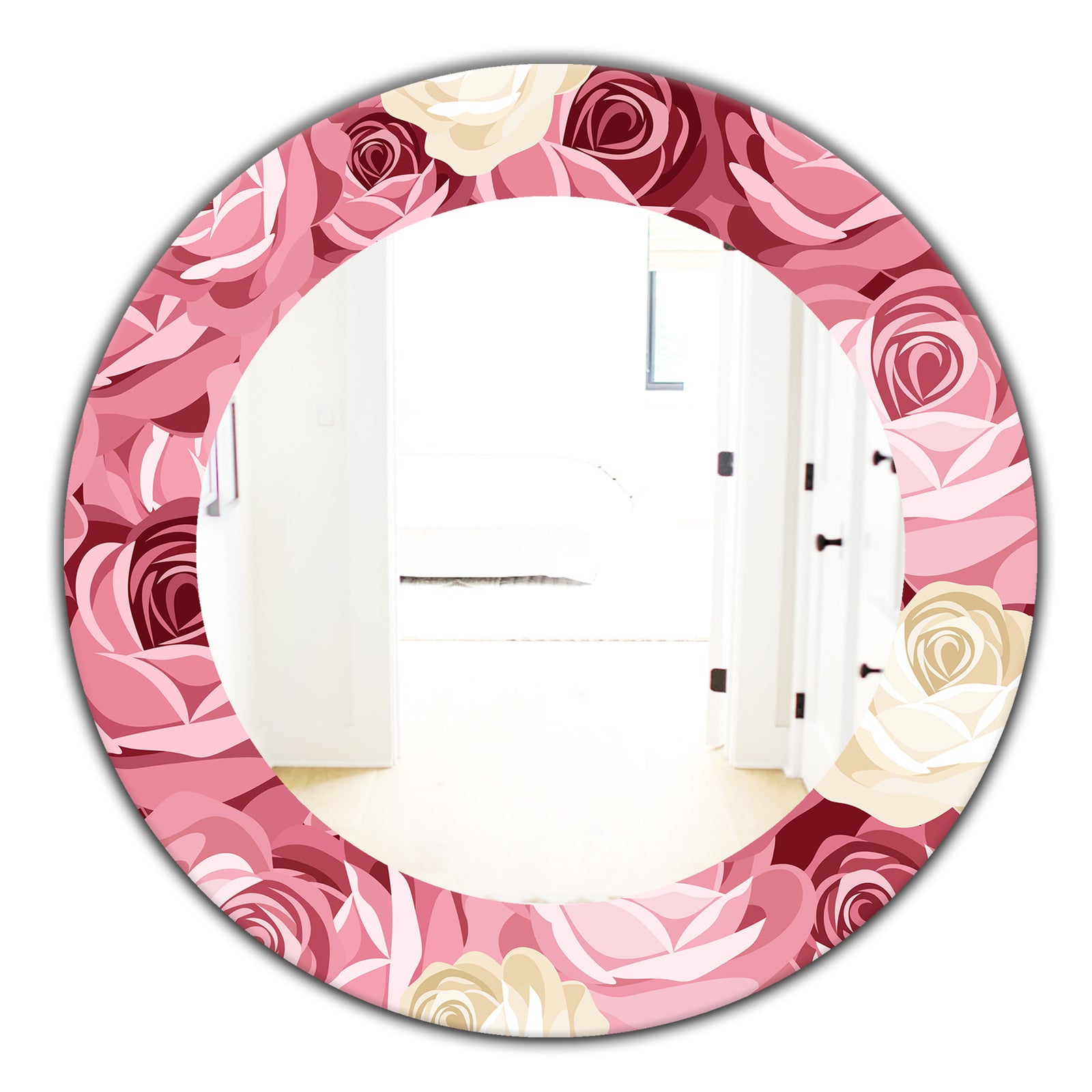 Pink Blossom 29 - Traditional Mirror - Oval or Round Wall Mirror
